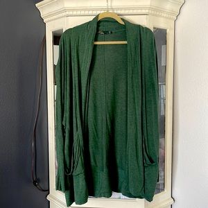 Olive green fly away cardigan